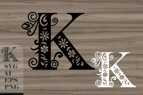 Download Floral Decorative Letter K - Decorative Collection